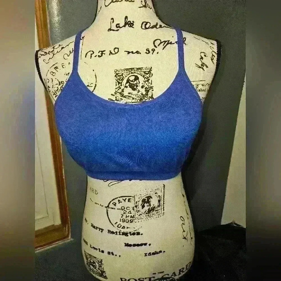 Jockey Womans Blue Padded Sports Bra - Picture 1 of 9